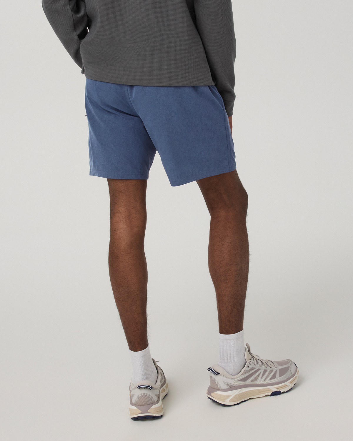 Banks Session Short Unlined 5" | Azure Linen Texture