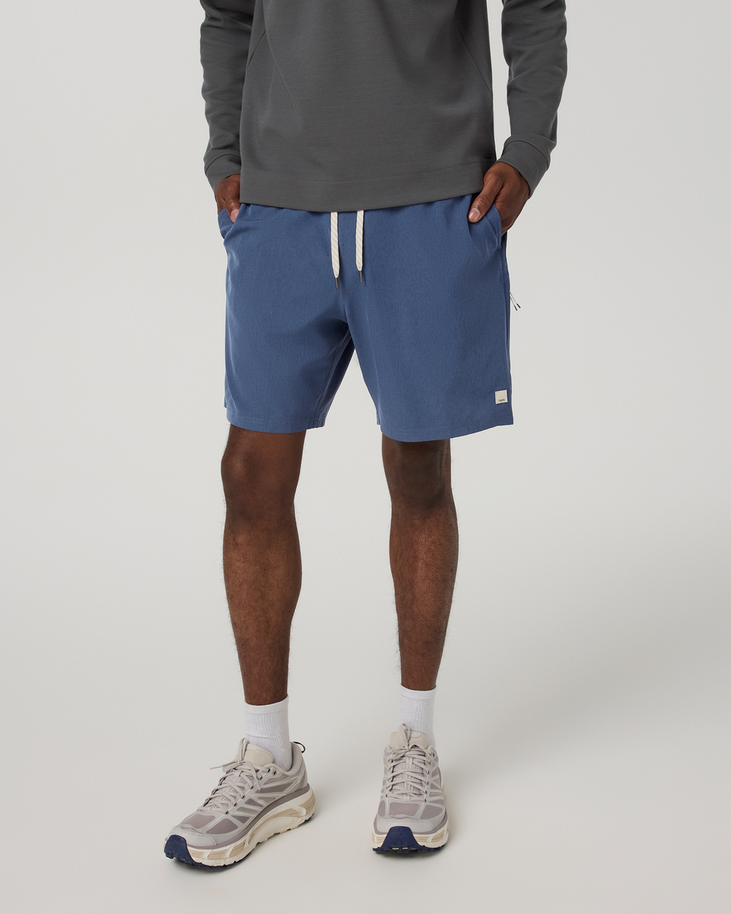 Banks Session Short Unlined 5" | Azure Linen Texture