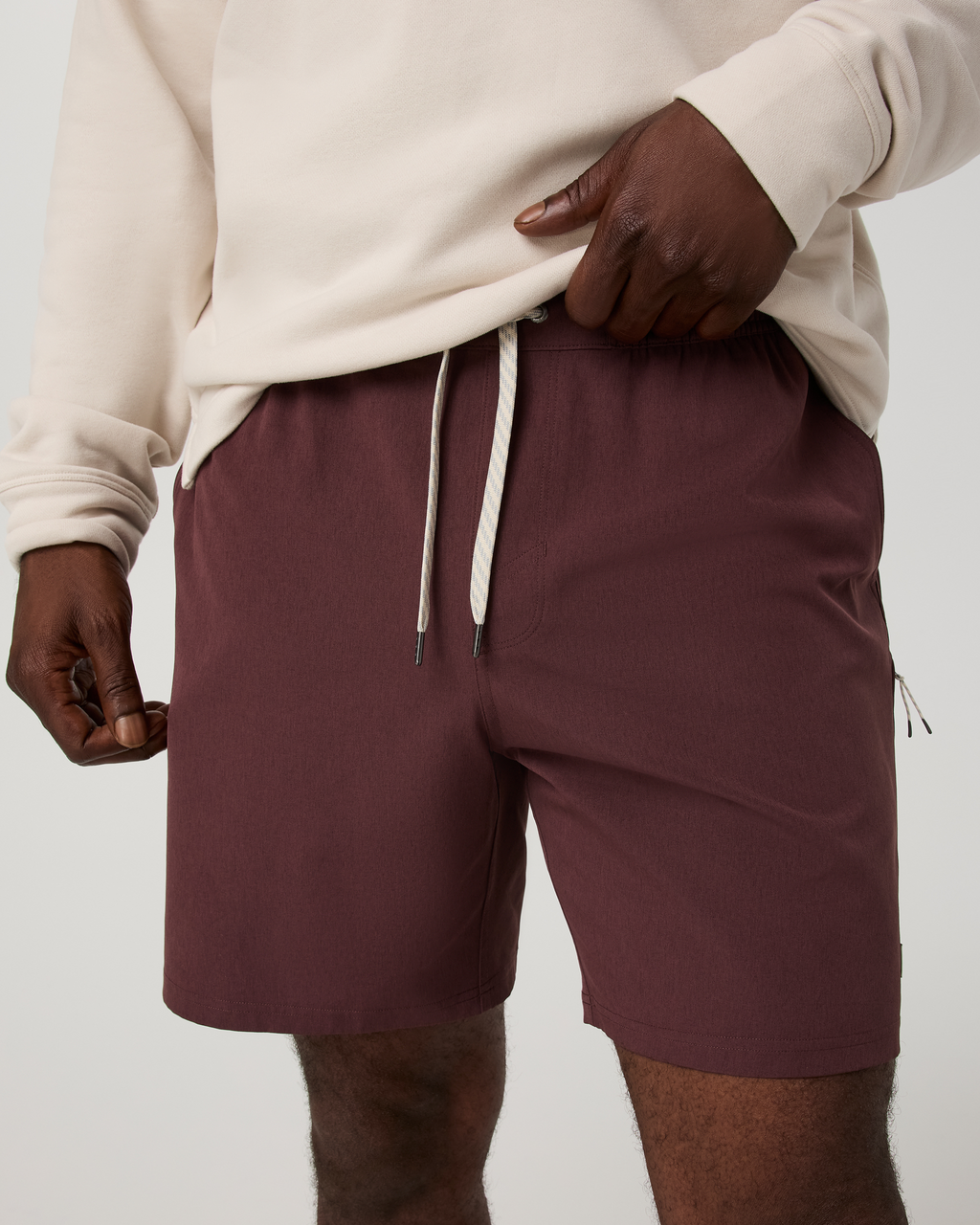 Banks Session Short Unlined 7" | Boysenberry Linen Texture