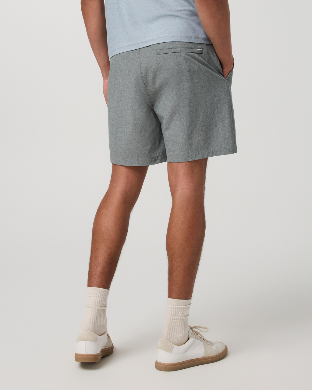 Aim Elastic Waist Short 7" | Navy Linen Texture