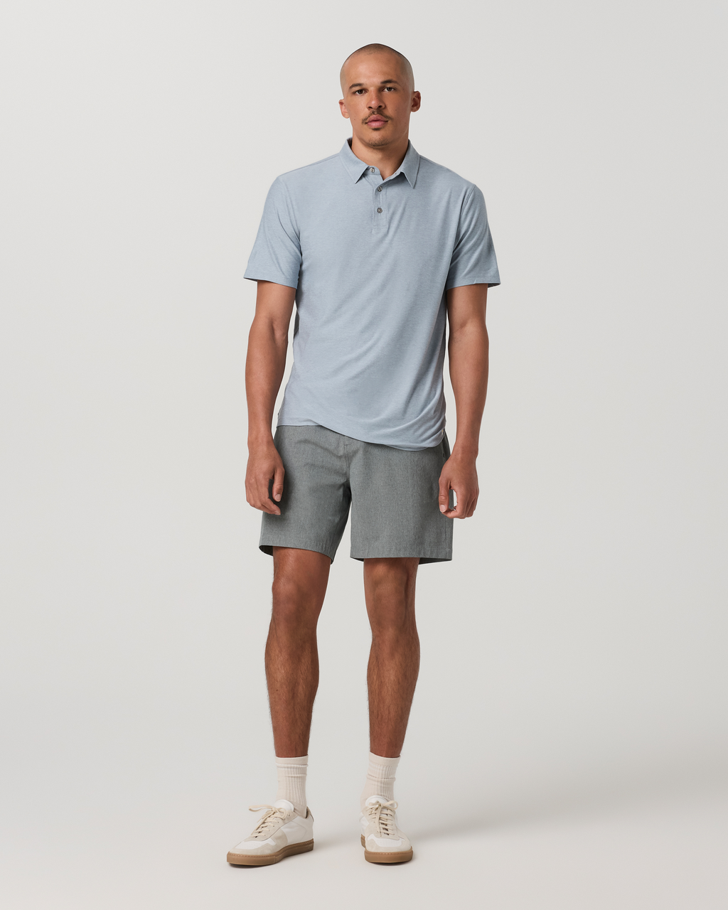 Aim Elastic Waist Short 7" | Navy Linen Texture