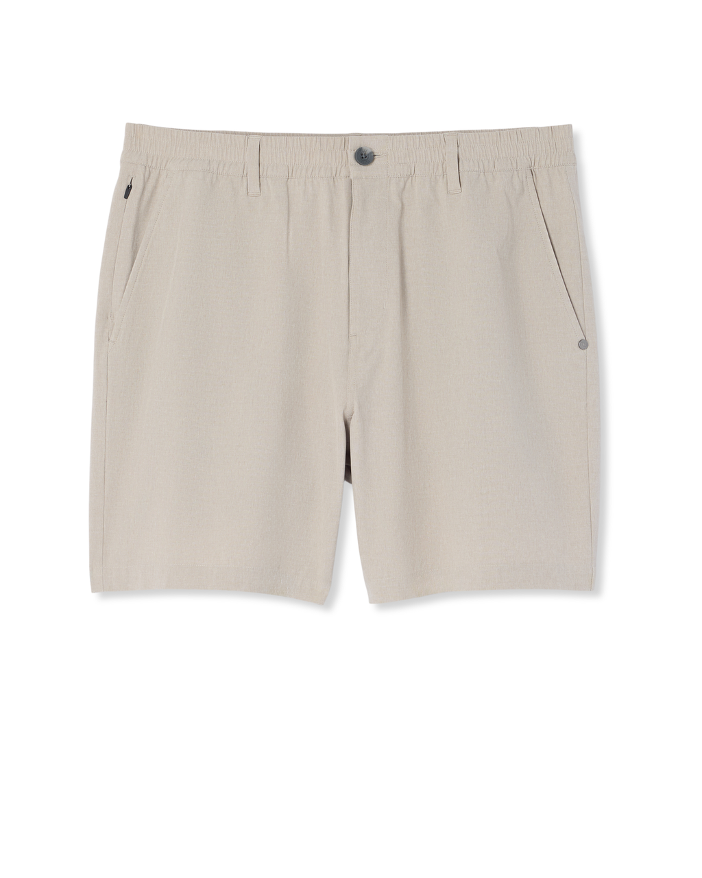Aim Elastic Waist Short 7" | Khaki Linen Texture
