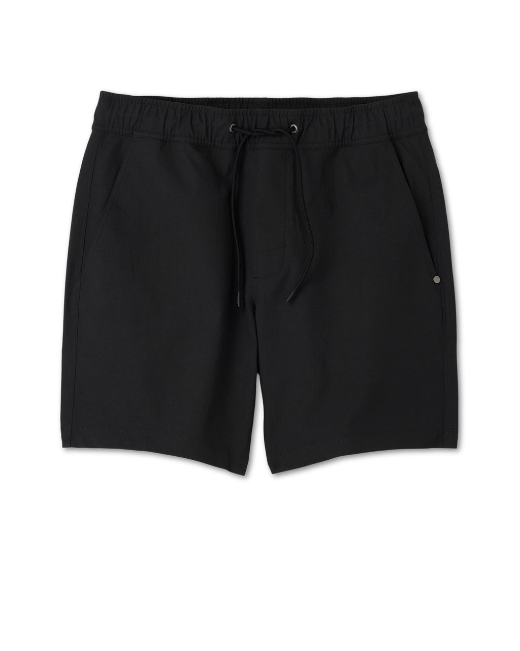 Cascade Crinkle Elastic Waist Short 8" | Black