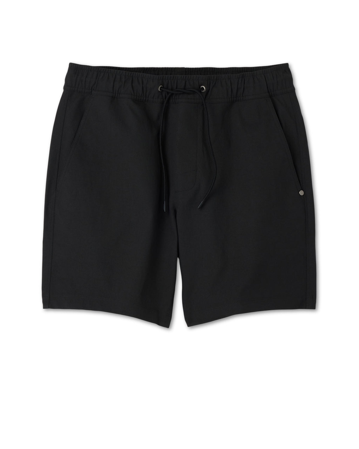 Cascade Crinkle Elastic Waist Short 8" | Black