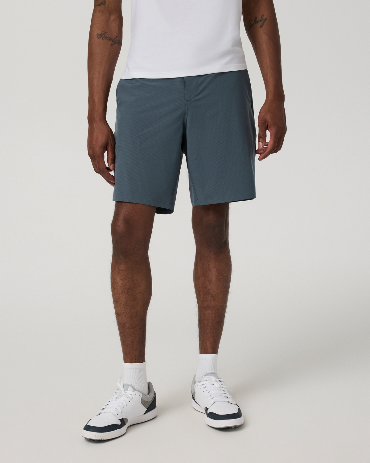 Aim Short 8" | Blue Sea Slub Stripe
