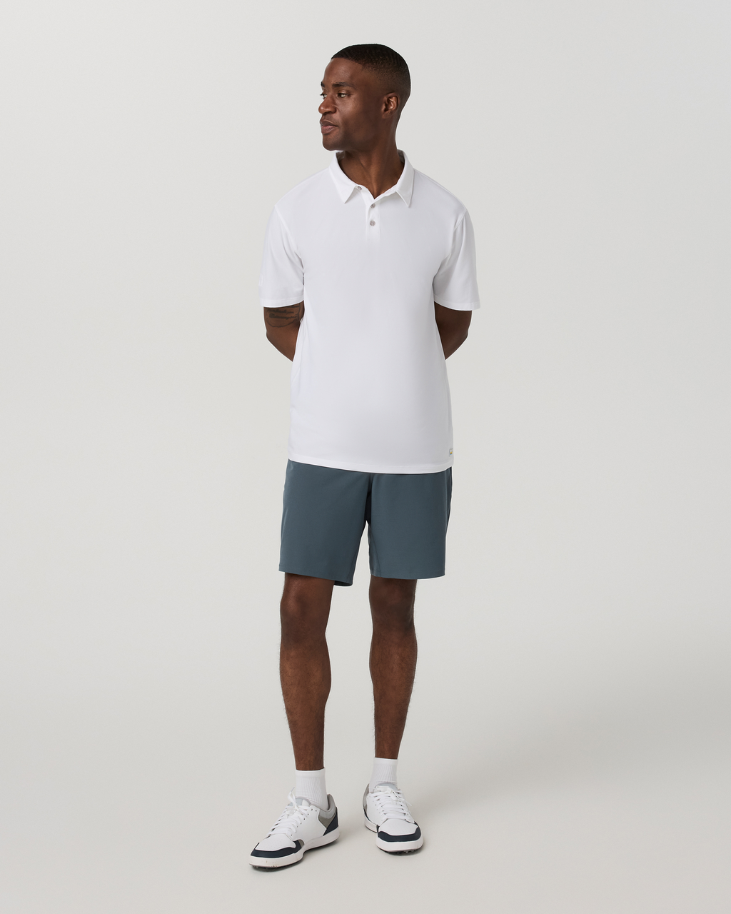 Aim Short 8" | Blue Sea Slub Stripe