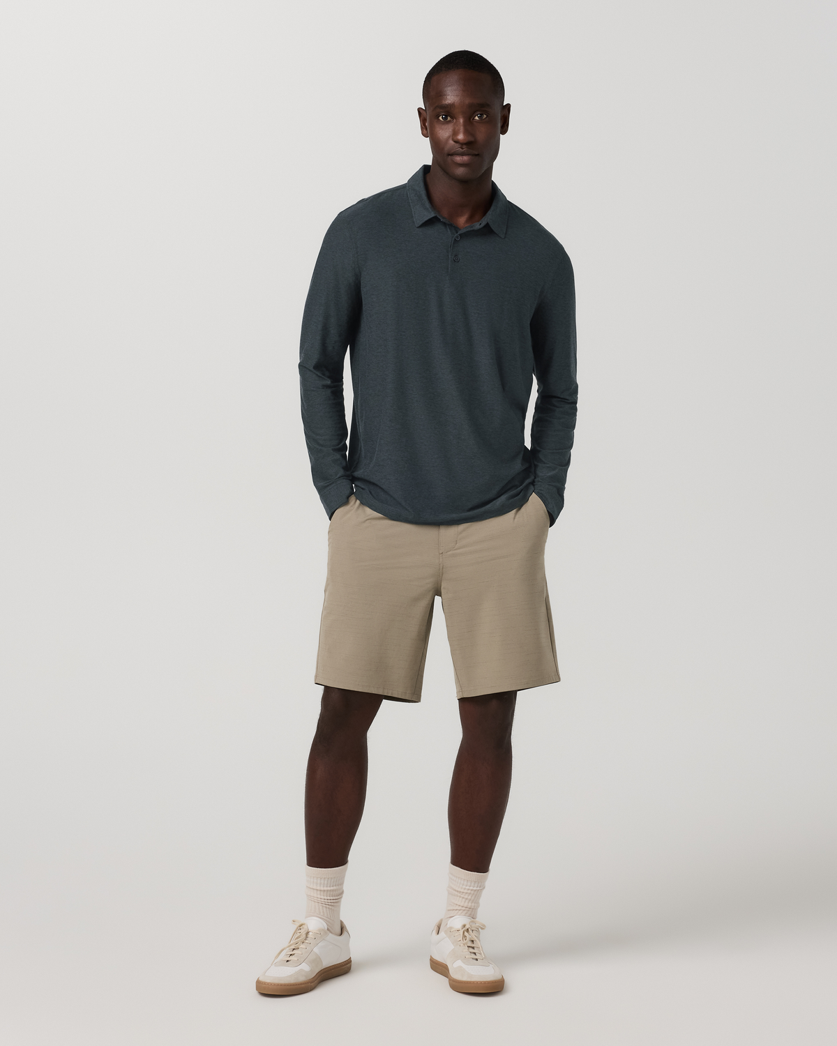 Aim Short 8" | Blue Sea Slub Stripe