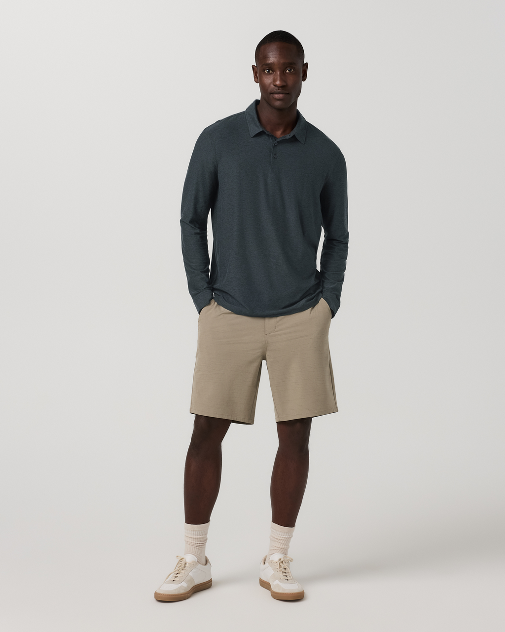 Aim Short 8" | Bay Blue Linen Texture