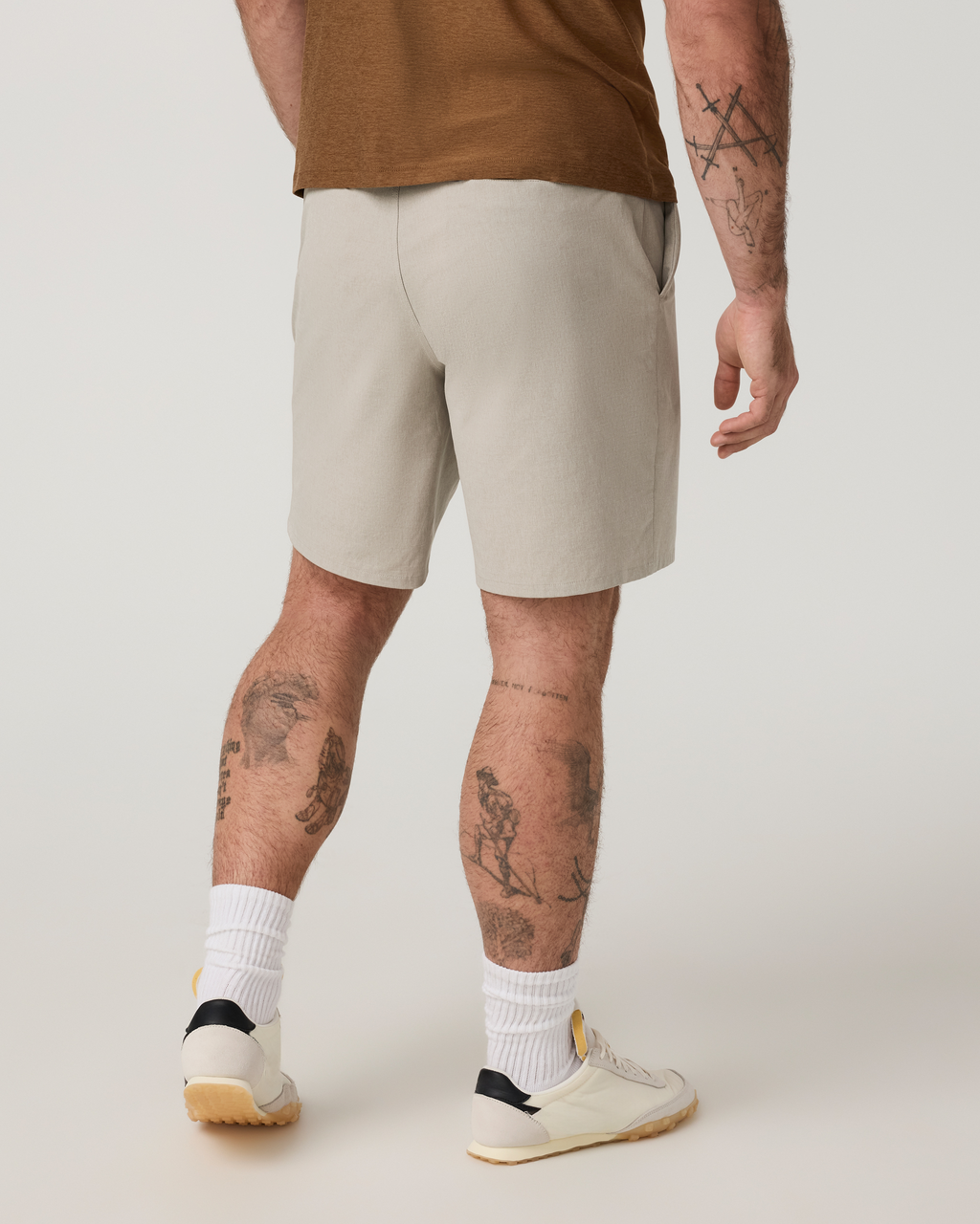 Aim Short 8" | Khaki Linen Texture