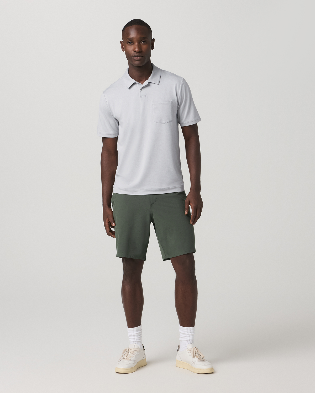 Aim Short 8" | Blue Sea Slub Stripe