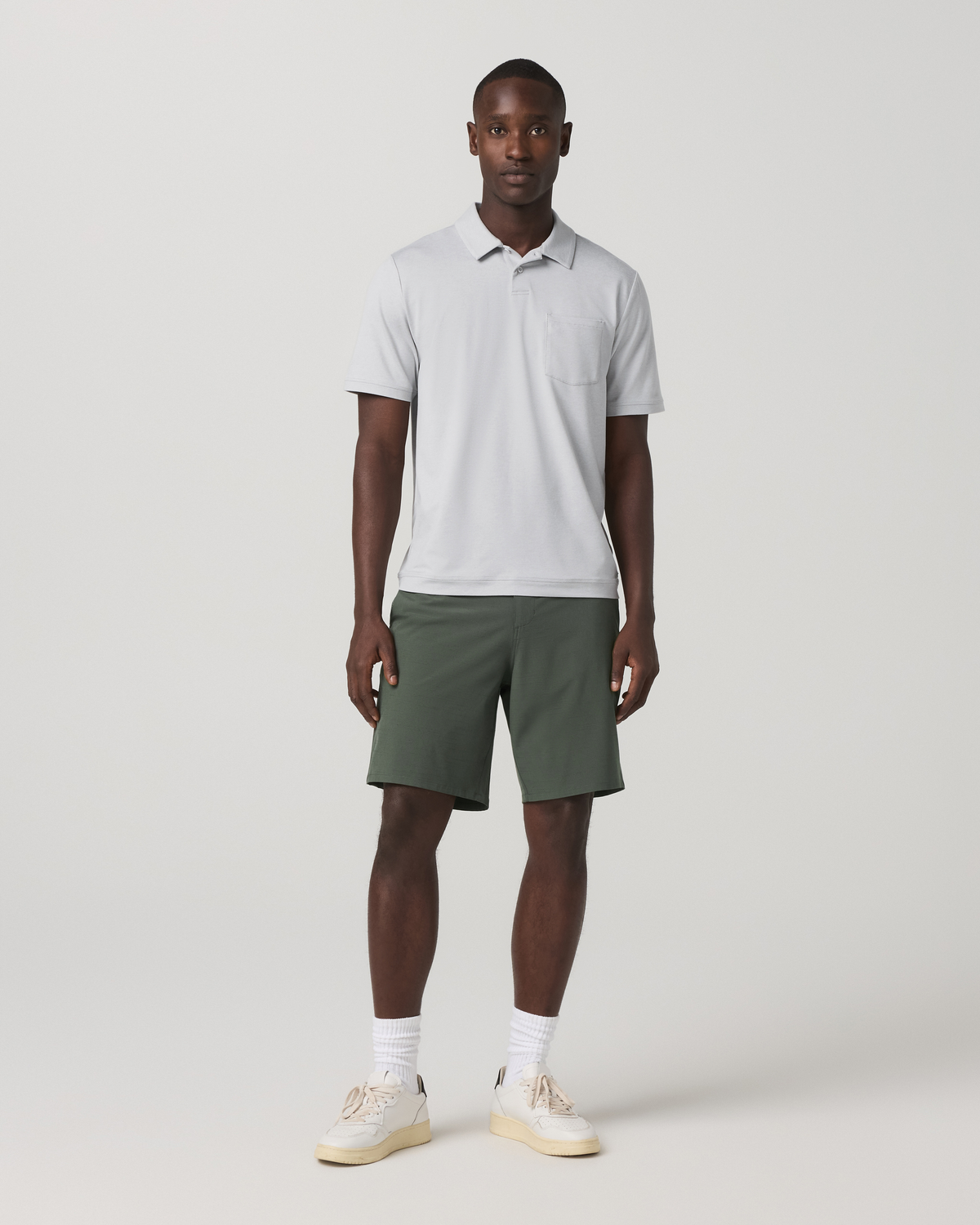 Aim Short 8" | Blue Sea Slub Stripe