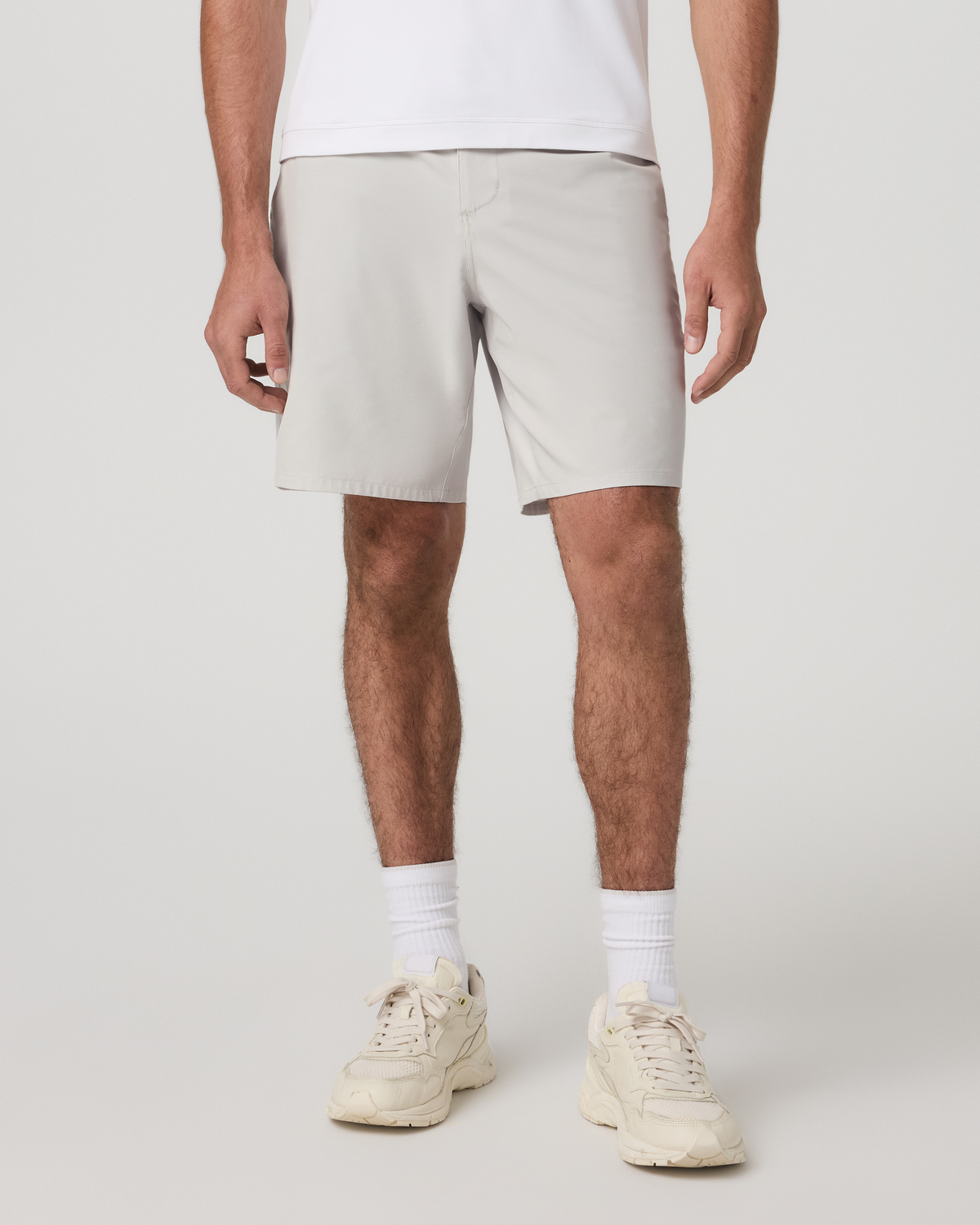 Aim Short 8" | Gull Grey Linen Texture