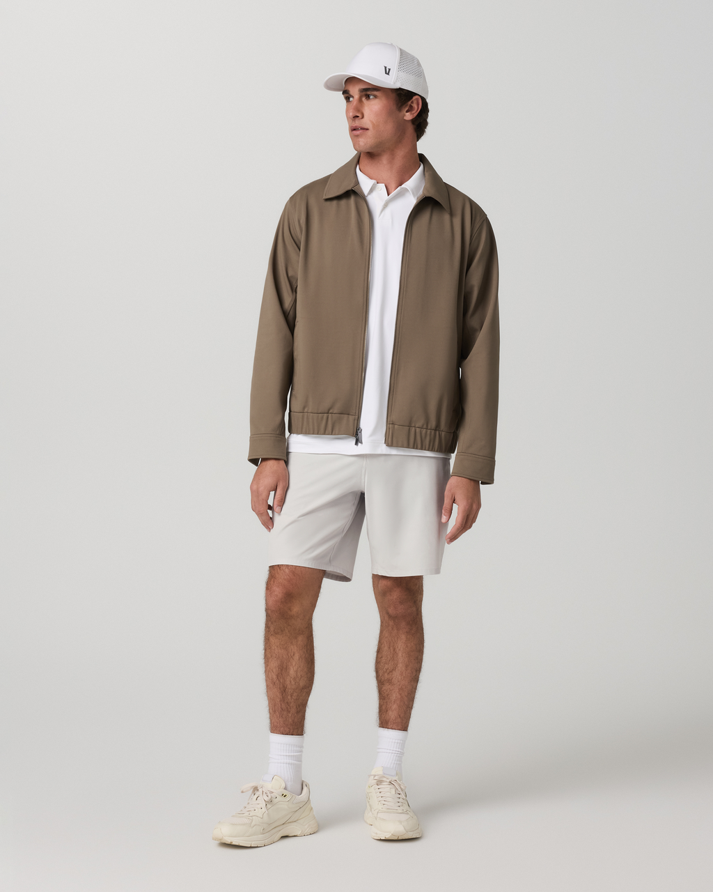 Aim Short 8" | Khaki Linen Texture