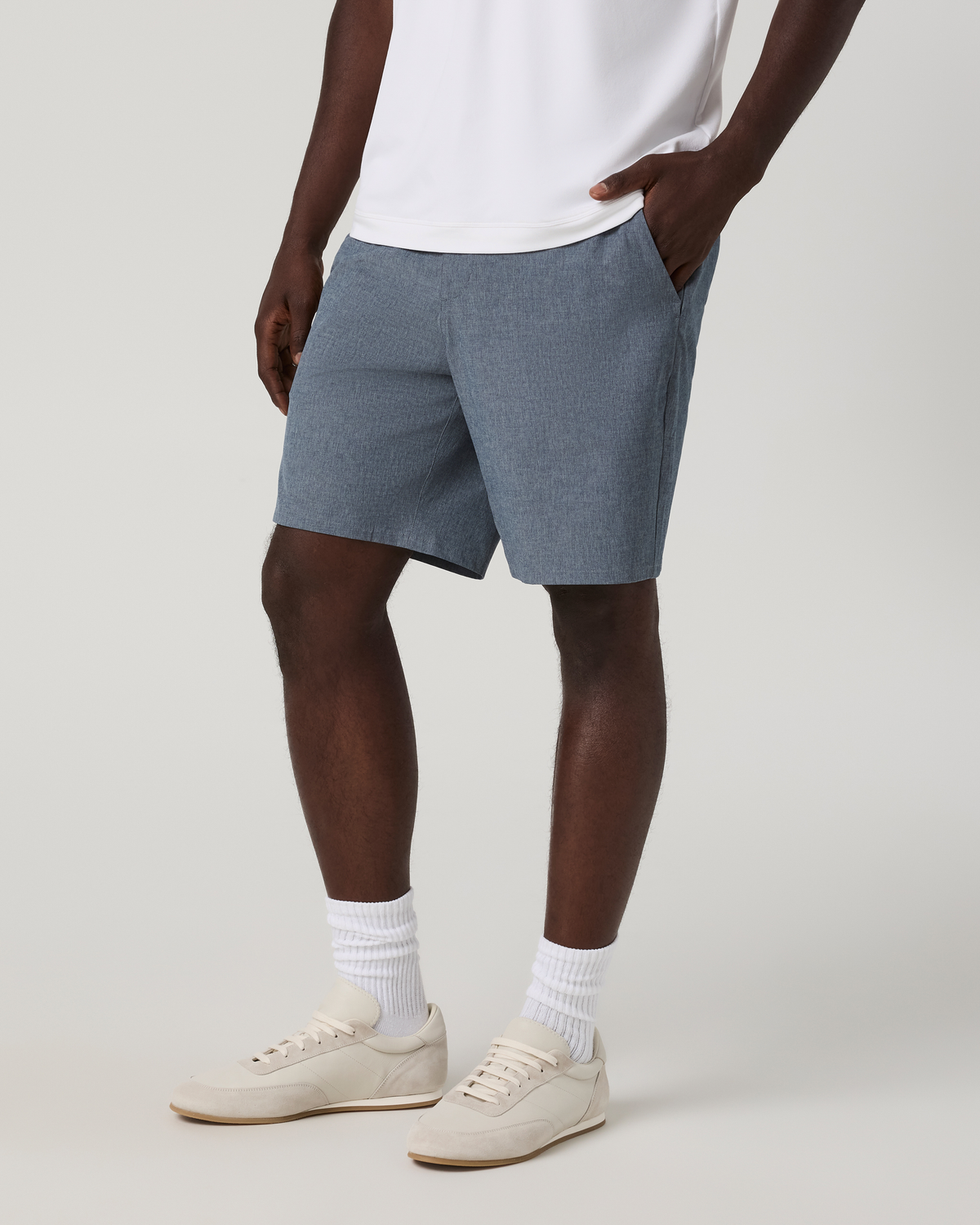 Aim Short 8" | River Rock Slub Stripe