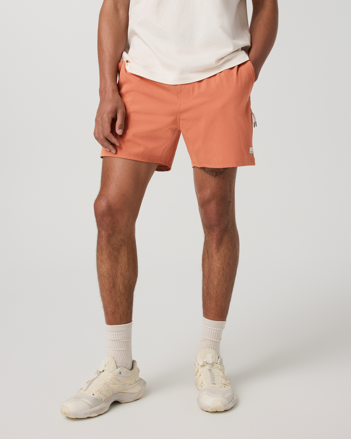 Banks Session Short Unlined 5" | Washed Brick Linen Texture