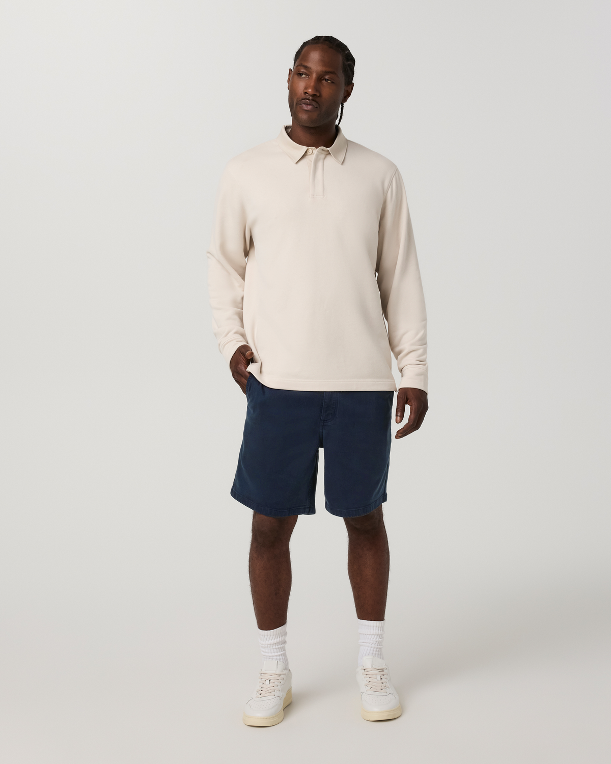 Benton Twill Elastic Waist Short 8" | Limestone