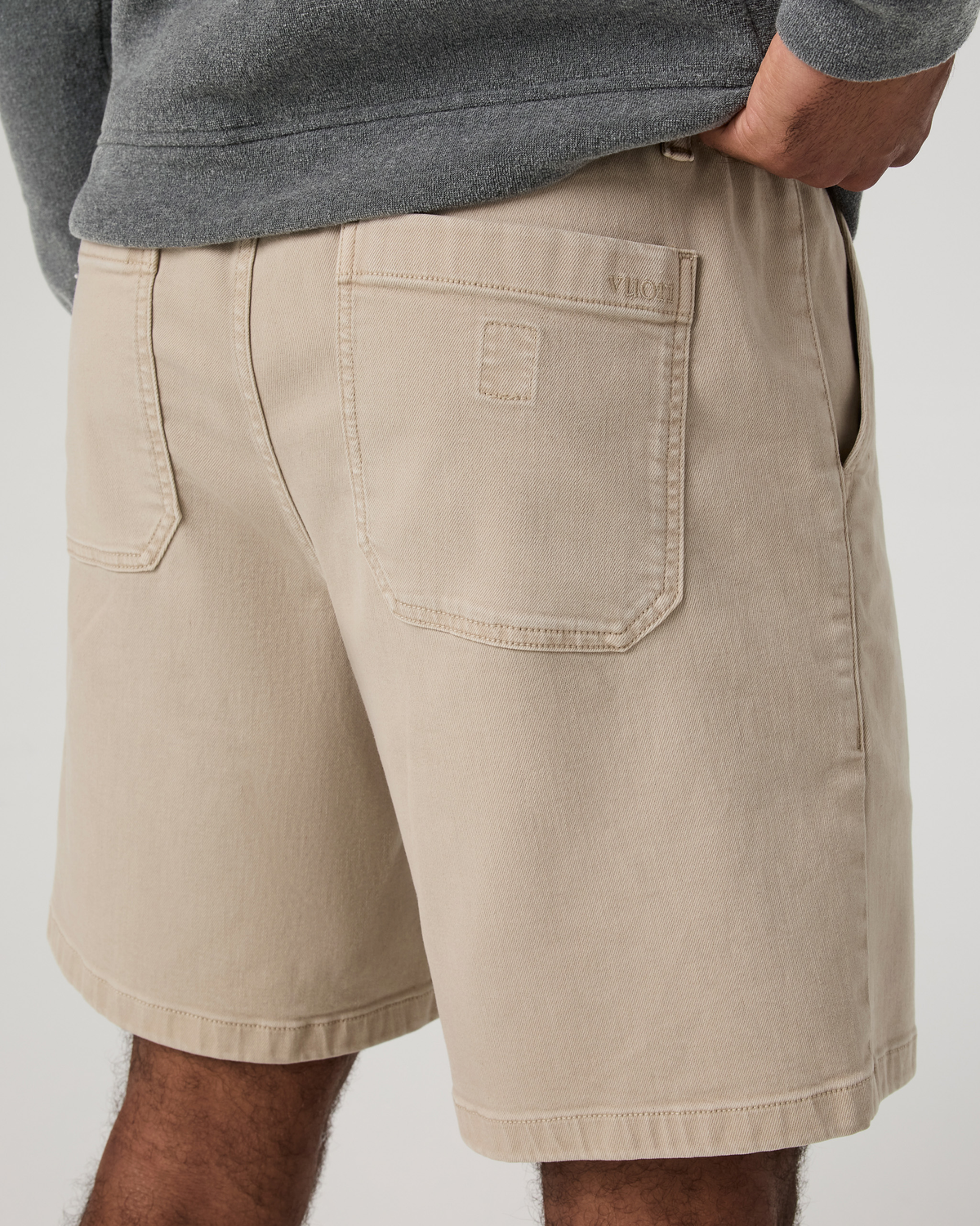 Benton Twill Elastic Waist Short 8" | Limestone