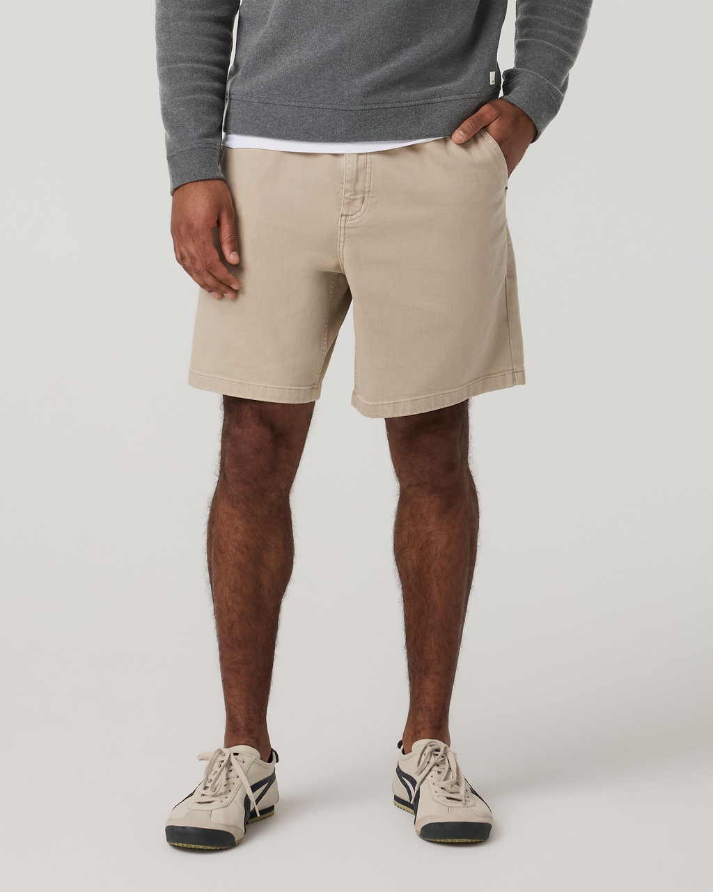 Benton Twill Elastic Waist Short 8" | Limestone