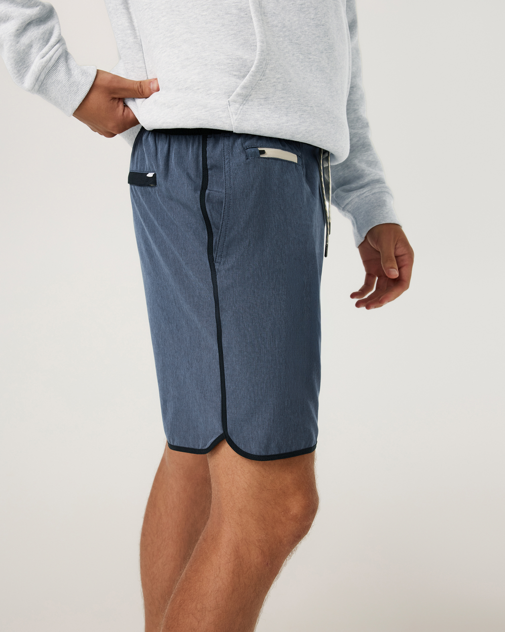 Banks Short Unlined 7" | Azure Linen Texture