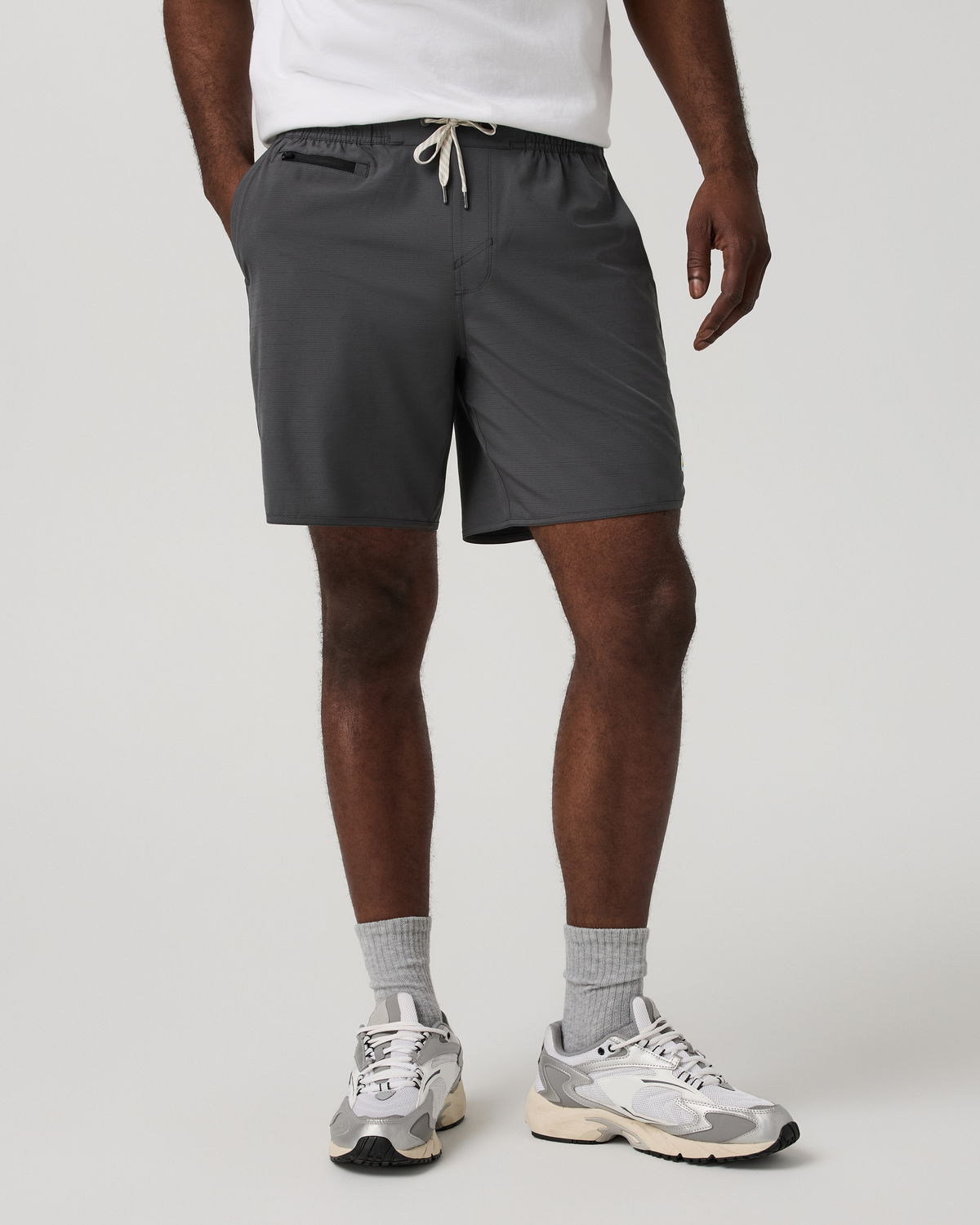 Banks Short Unlined 7" | Dark Pewter Slub Stripe