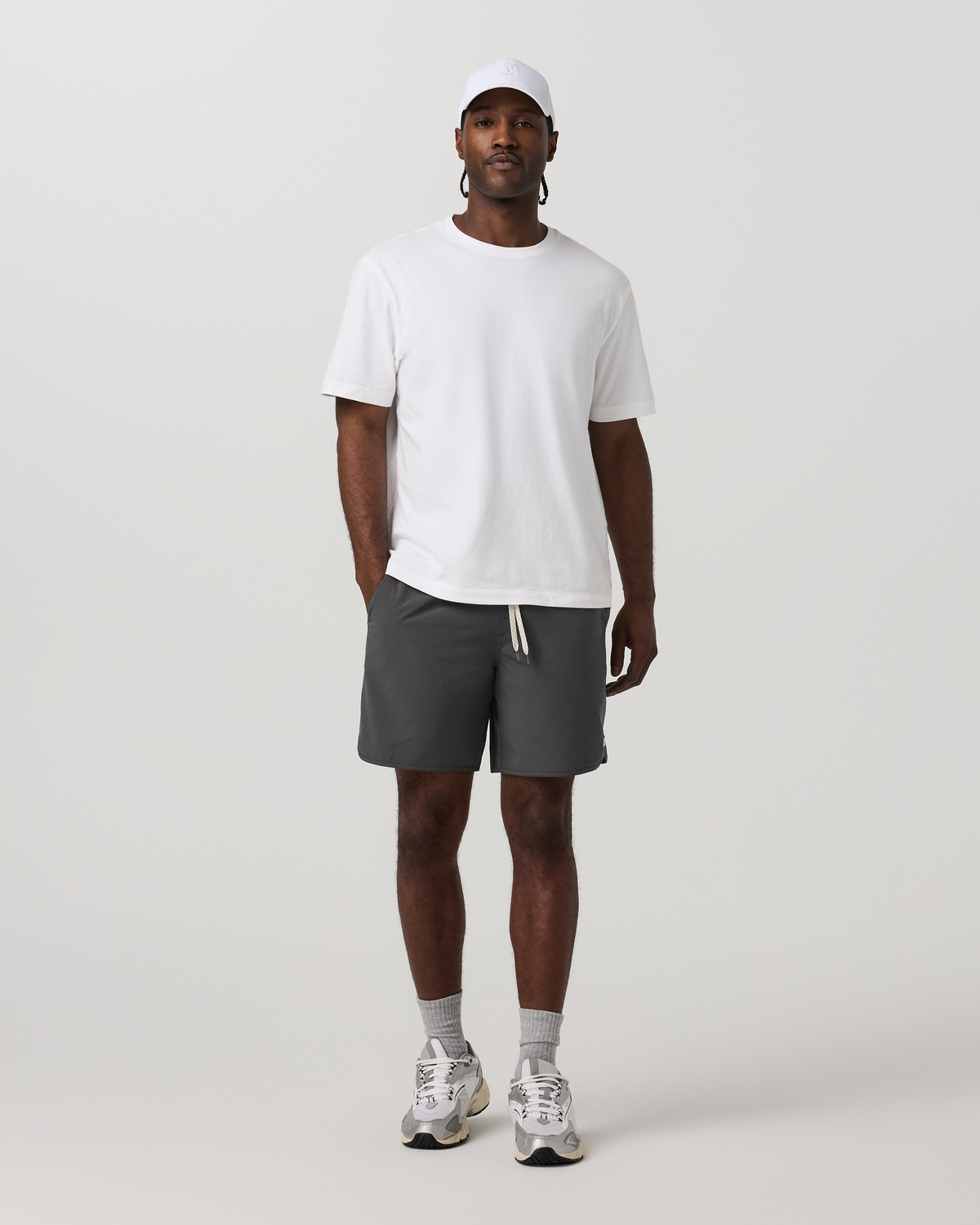 Banks Short Unlined 7" | Sky Grey Linen Texture