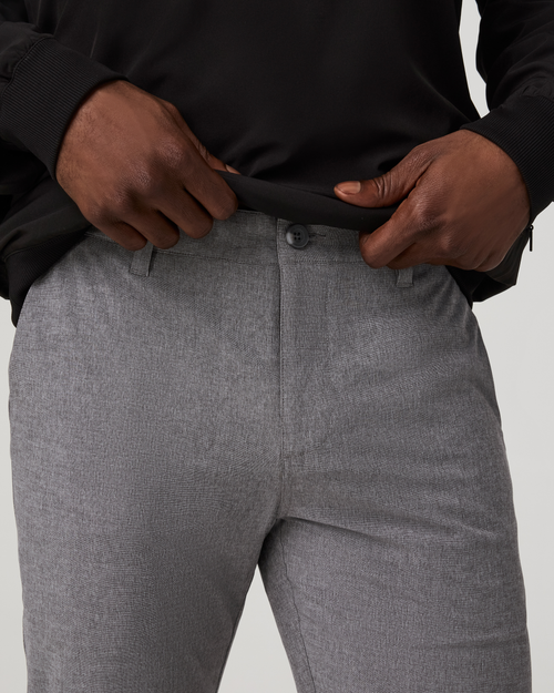 Aim Trouser Athletic Slim Fit 30" | Gull Grey Linen Texture