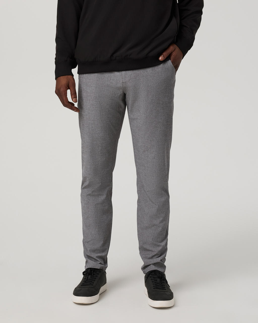 Aim Trouser Athletic Slim Fit 30" | Gull Grey Linen Texture