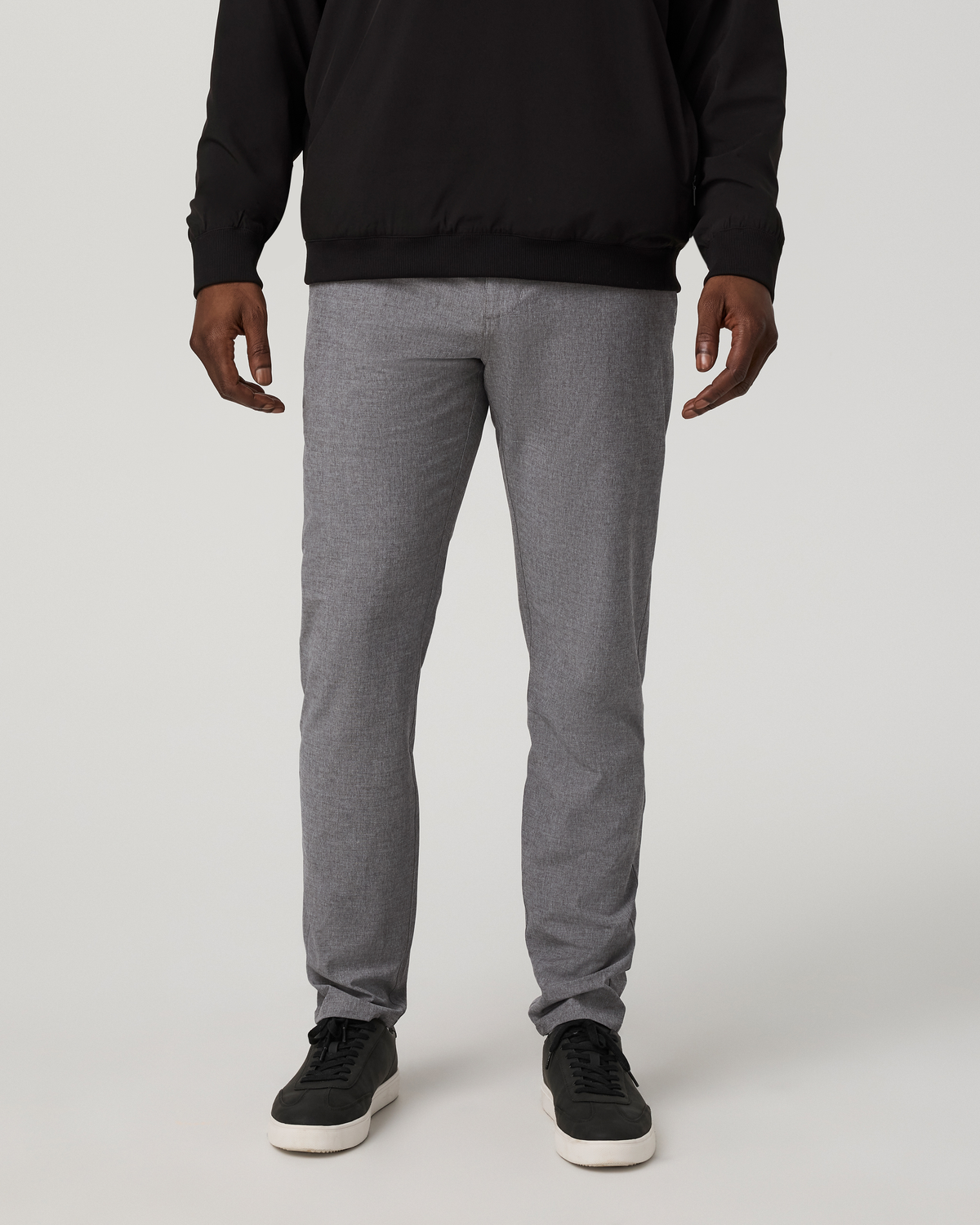 Aim Trouser Athletic Slim Fit 32" | Gull Grey Linen Texture
