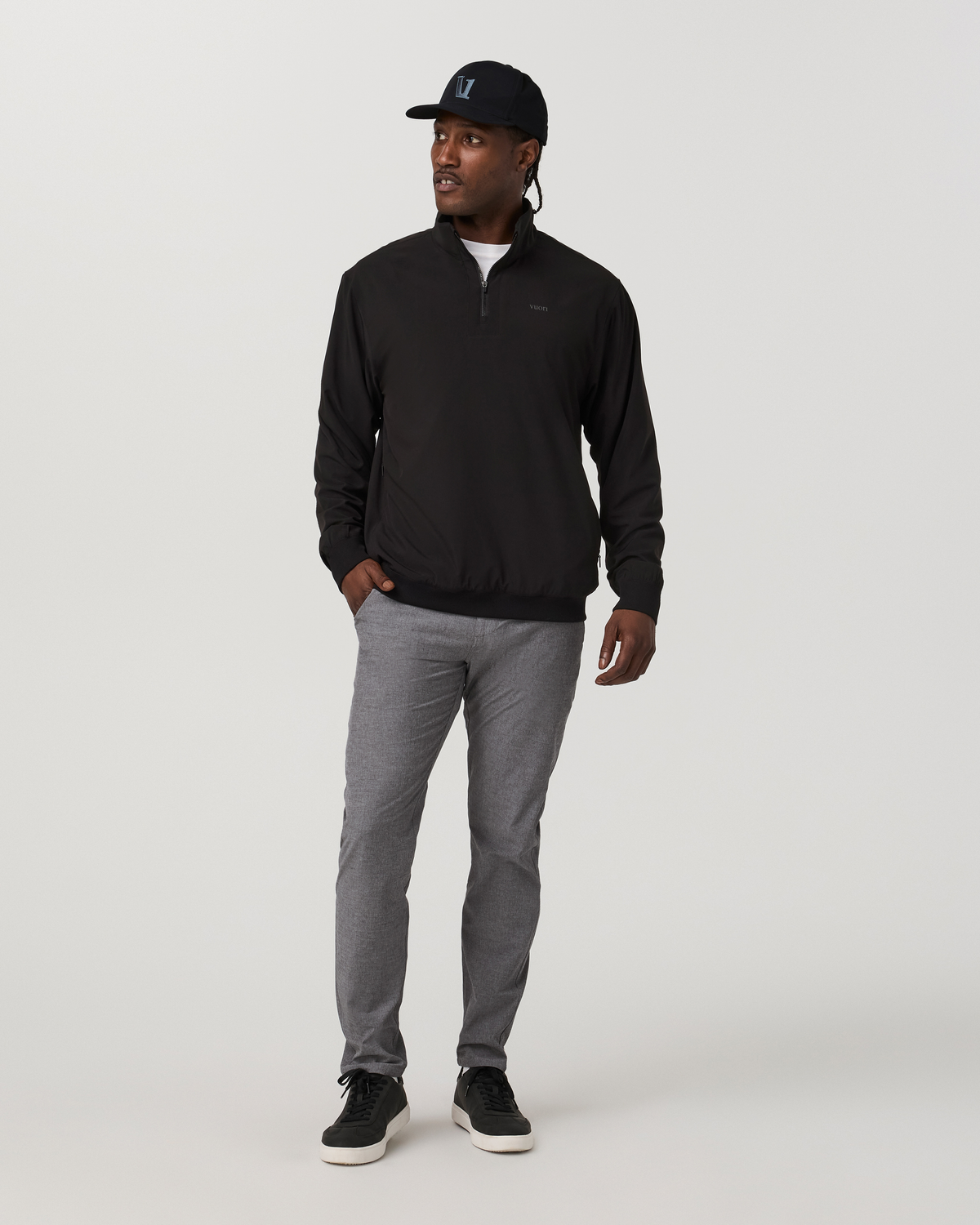 Aim Trouser Athletic Slim Fit 32" | Gull Grey Linen Texture