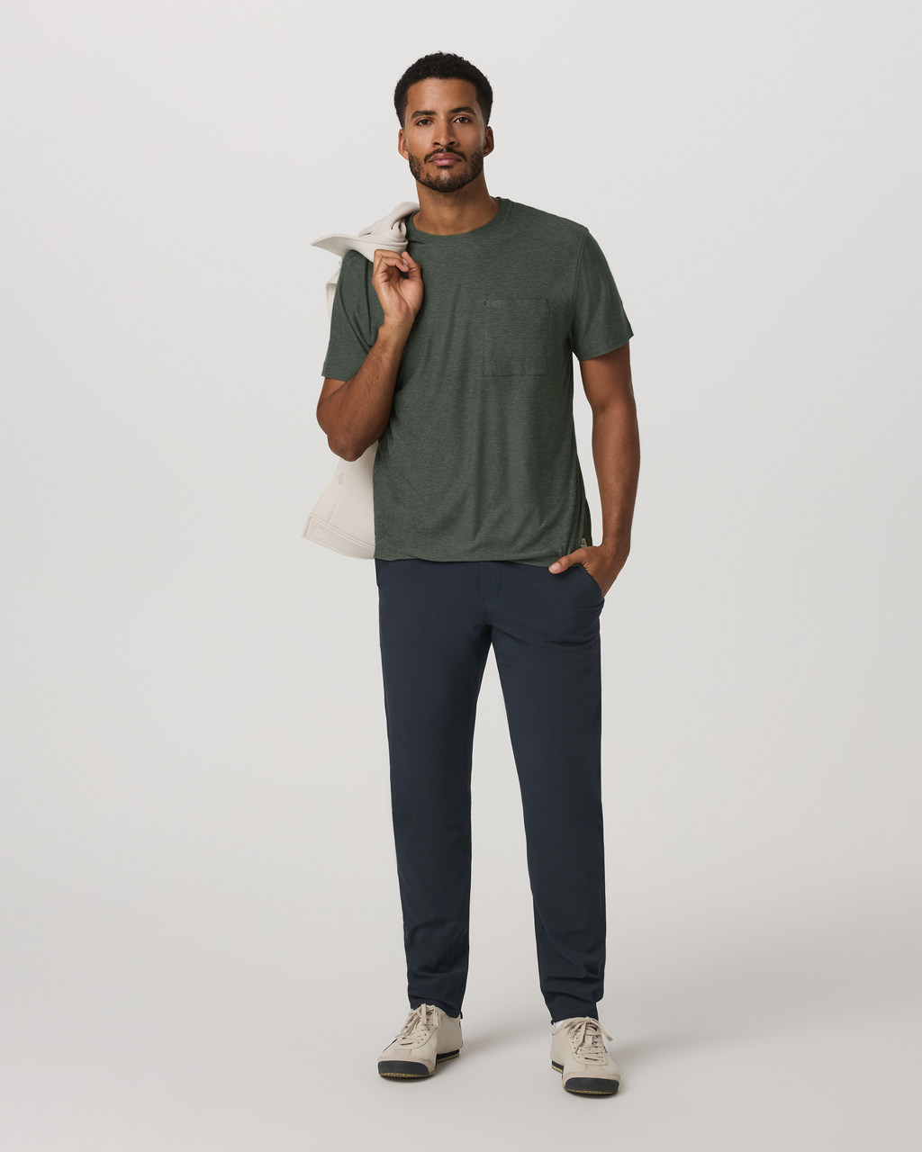 Aim Trouser Athletic Slim Fit 30" | Khaki Linen Texture