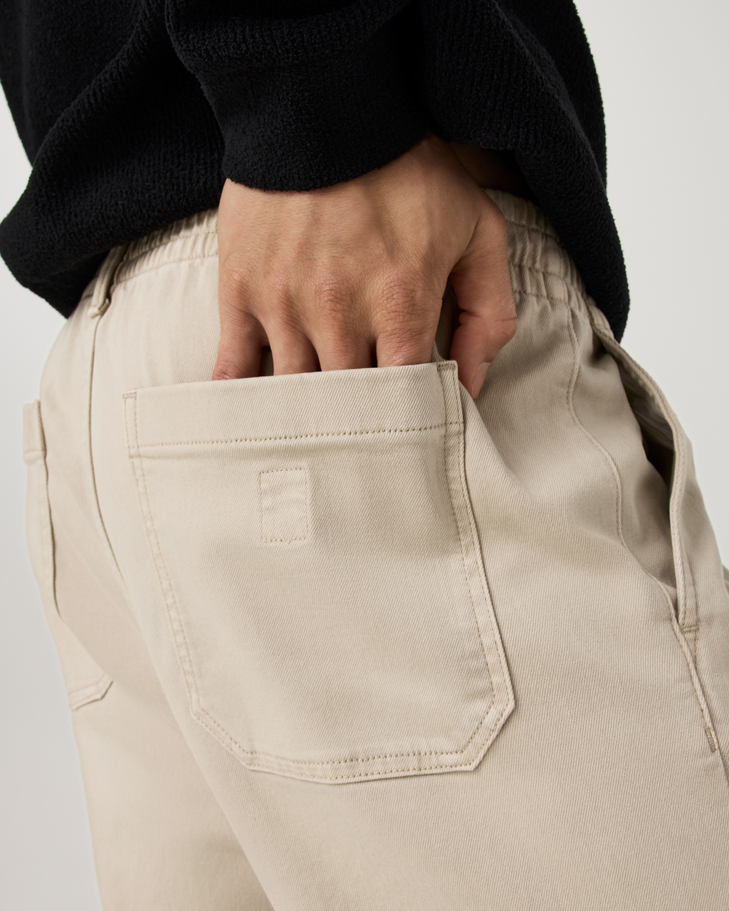 Benton Twill Elastic Waist Pant Relaxed Fit 30" | Limestone