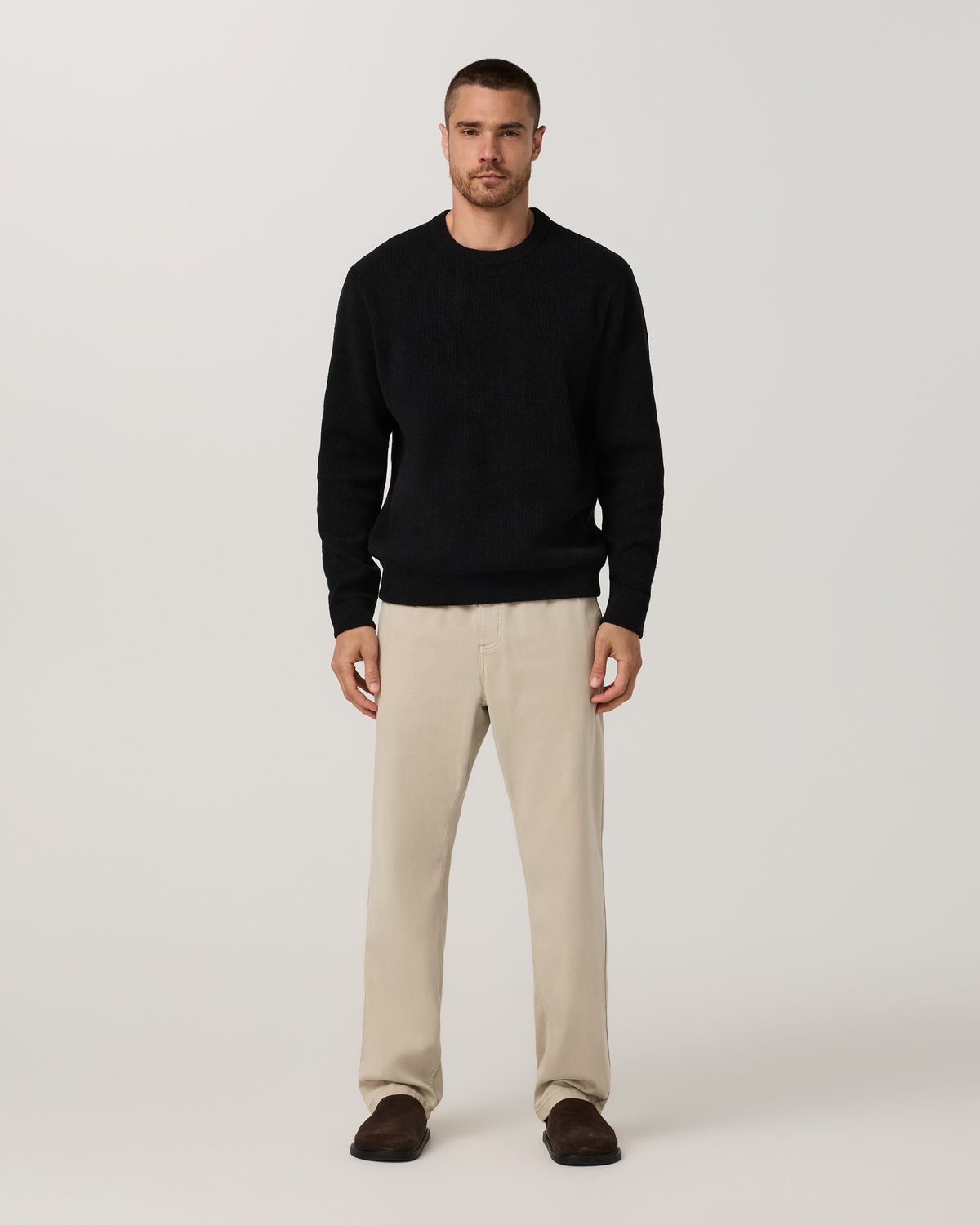 Benton Twill Elastic Waist Pant Relaxed Fit 30" | Limestone