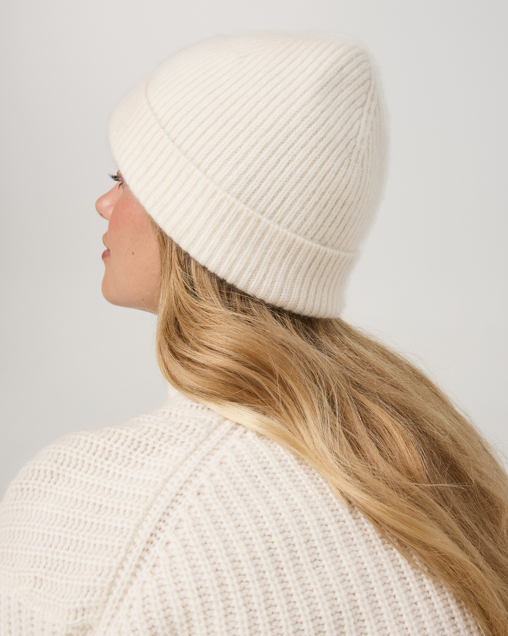 Cashmere Beanie | Pale Grey Heather