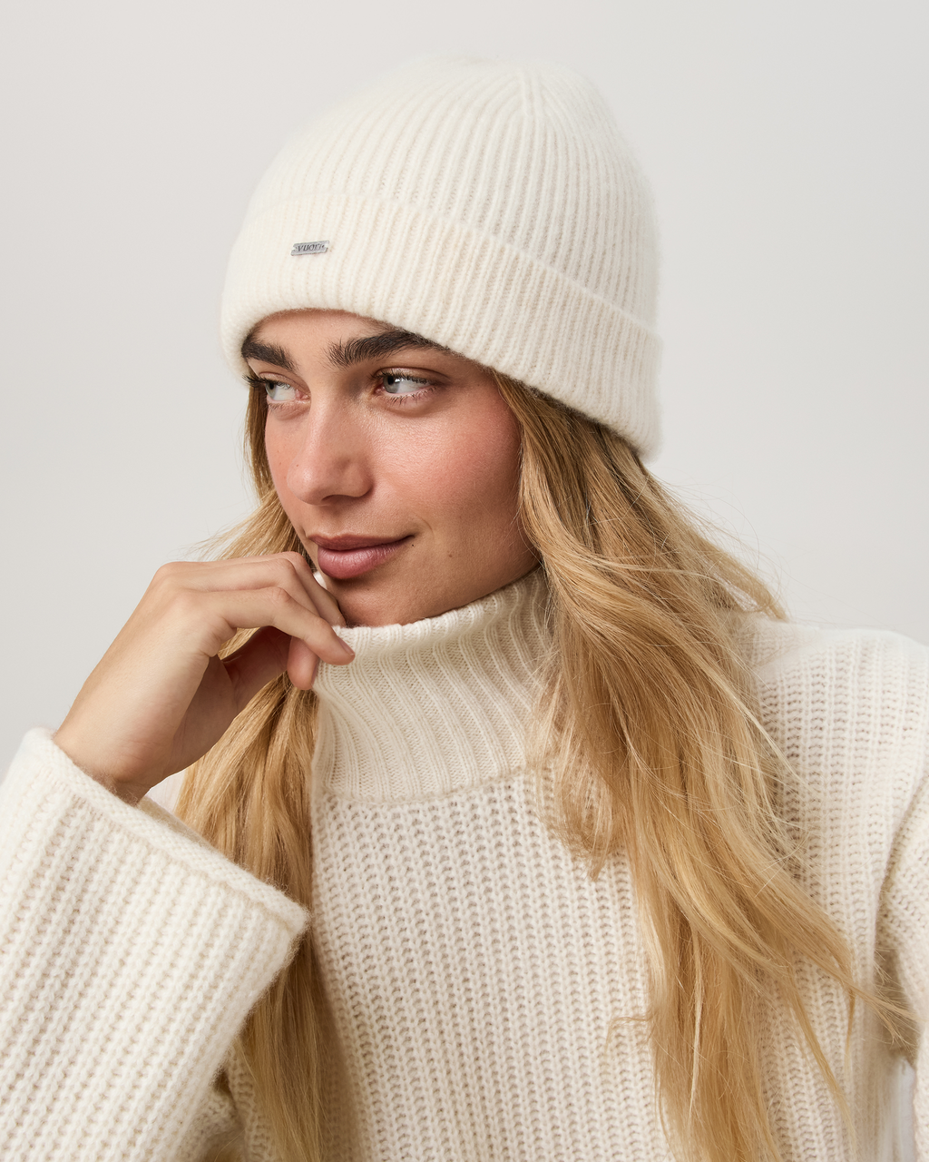 Cashmere Beanie | Pale Grey Heather