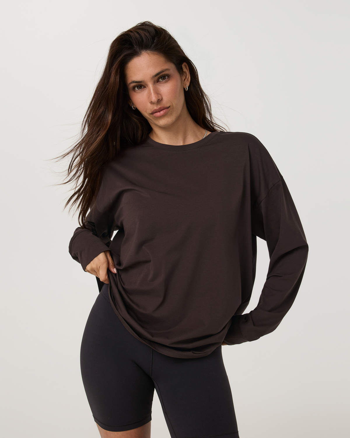 Long-Sleeve Feather Tee | White