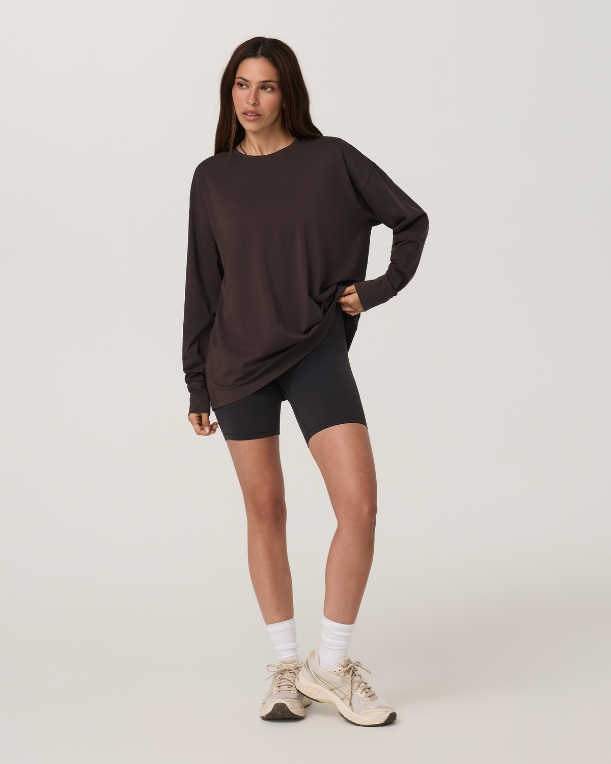 Long-Sleeve Feather Tee | White