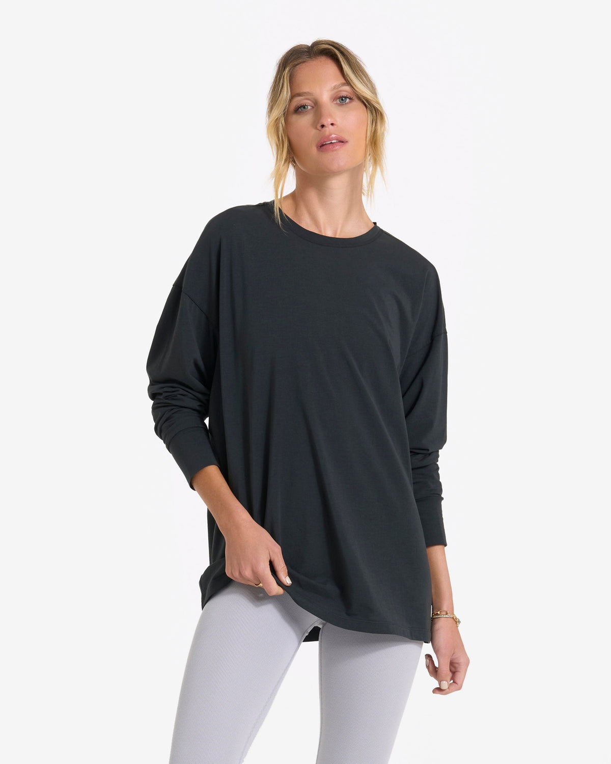 Long-Sleeve Feather Tee | White