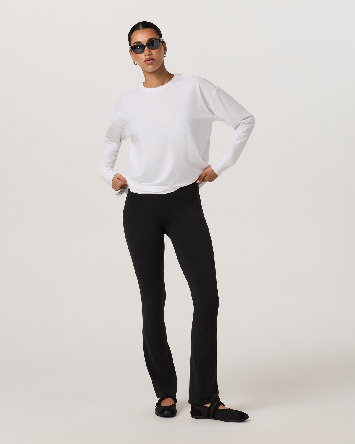 Long-Sleeve Feather Tee | White