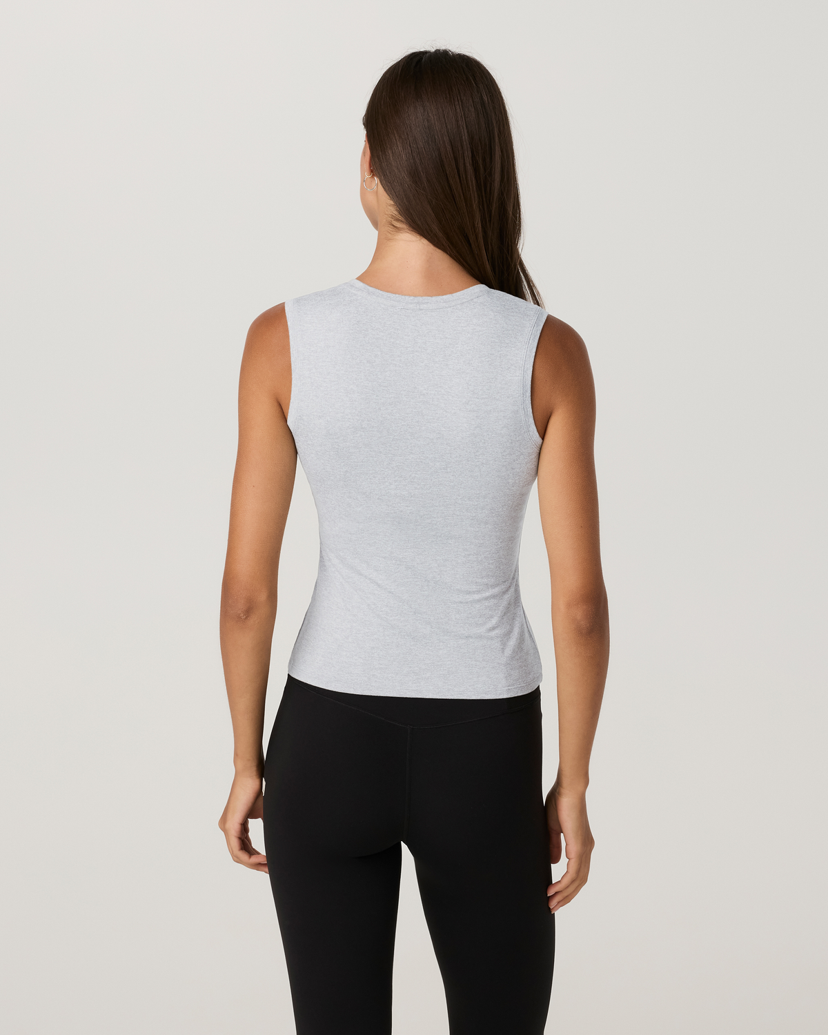 Halo Essential Scoop Tank - Long | Black Tonal