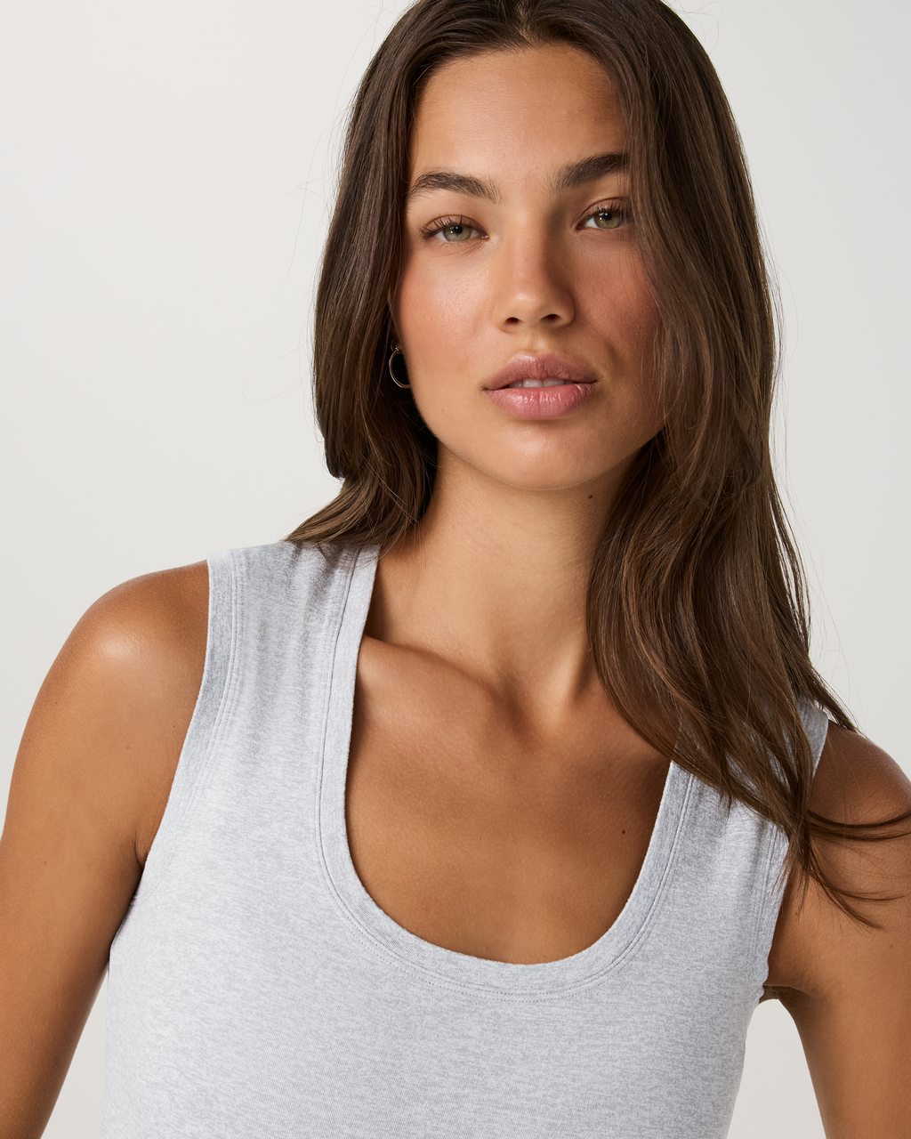 Halo Essential Scoop Tank | Pale Grey Heather