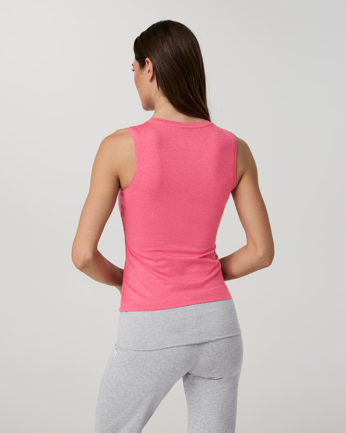 Halo Essential Scoop Tank - Long | Sunset Pink Heather