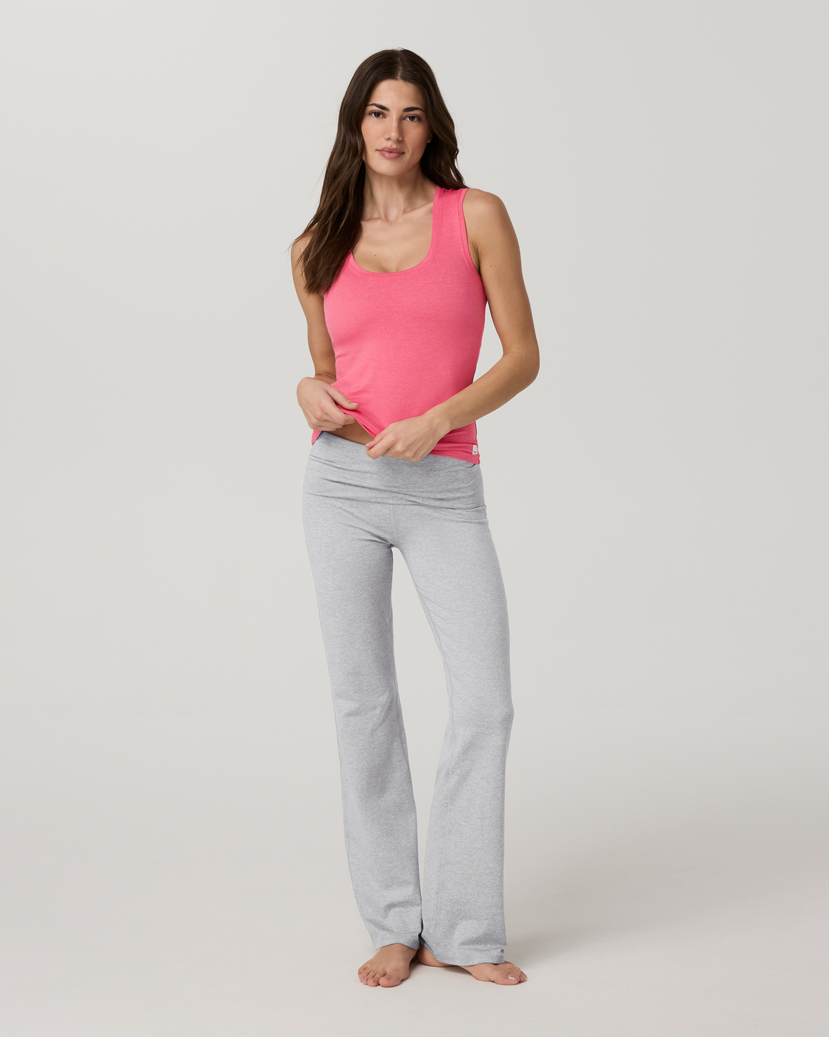 Halo Essential Scoop Tank - Long | Sunset Pink Heather