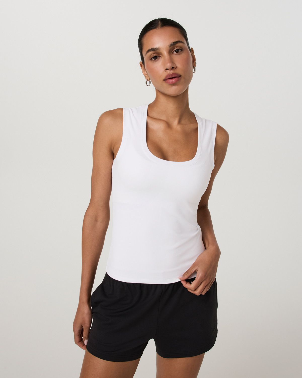 Halo Essential Scoop Tank | Pale Grey Heather