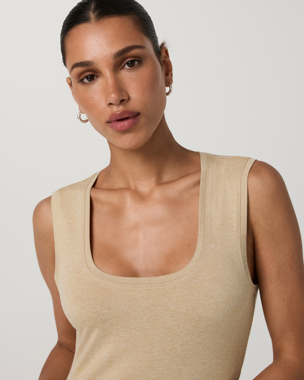 Halo Essential Scoop Tank - Long | Blue Coast Heather