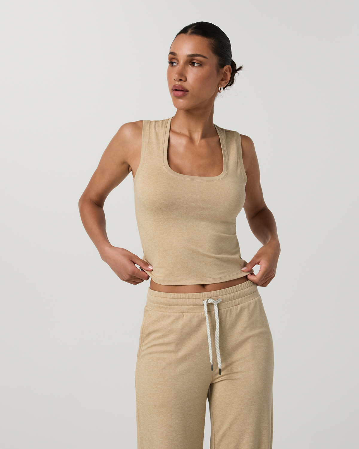 Halo Essential Scoop Tank | Blue Coast Heather