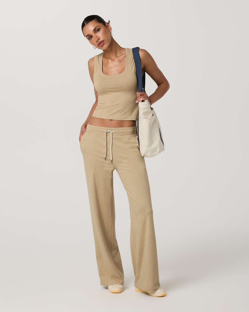 Halo Essential Scoop Tank | Khaki Heather