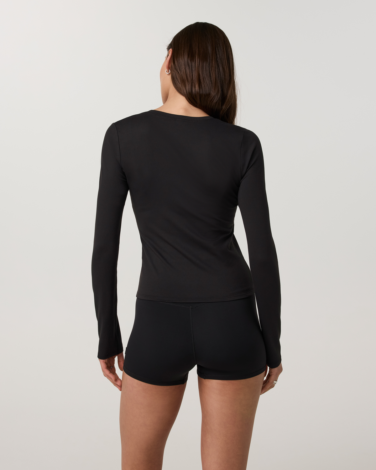 Long Sleeve Halo Essential Scoop | Ecru Heather Tonal