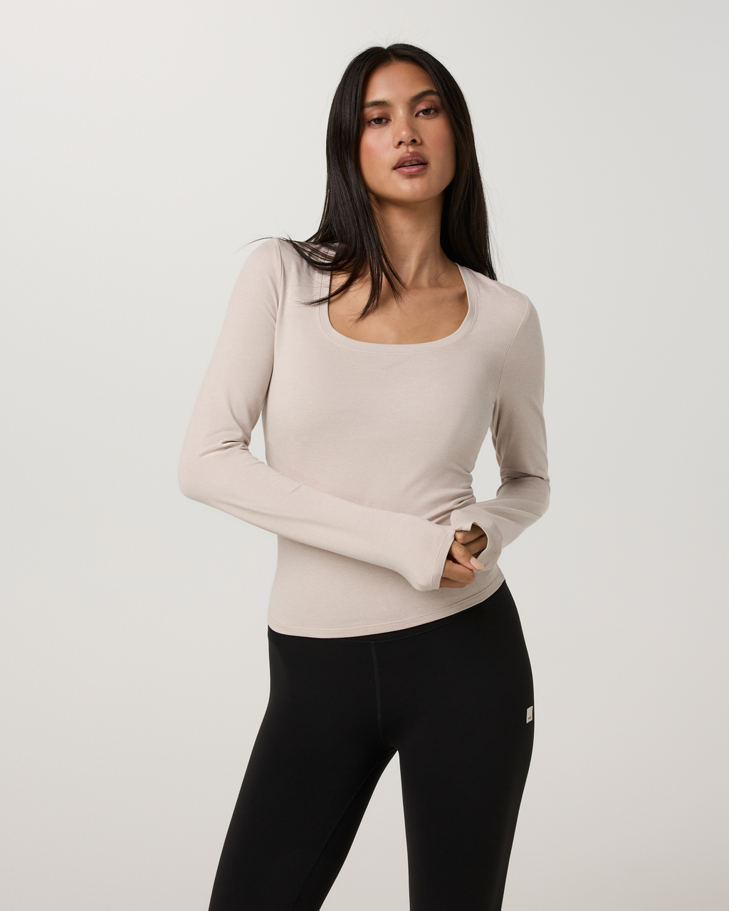 Long Sleeve Halo Essential Scoop | Black Tonal