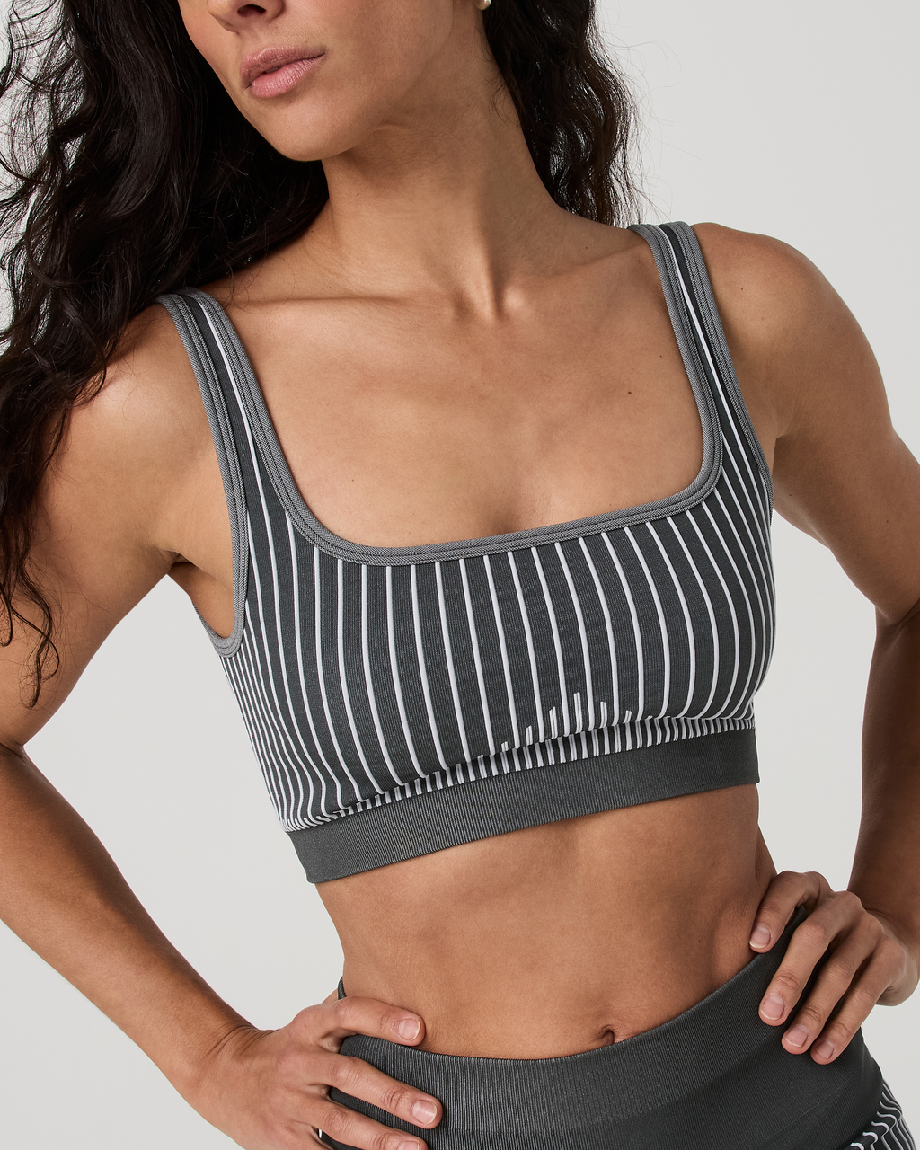 Bi-Color Seamless Longline Bra | Light Peach/Desert Mauve