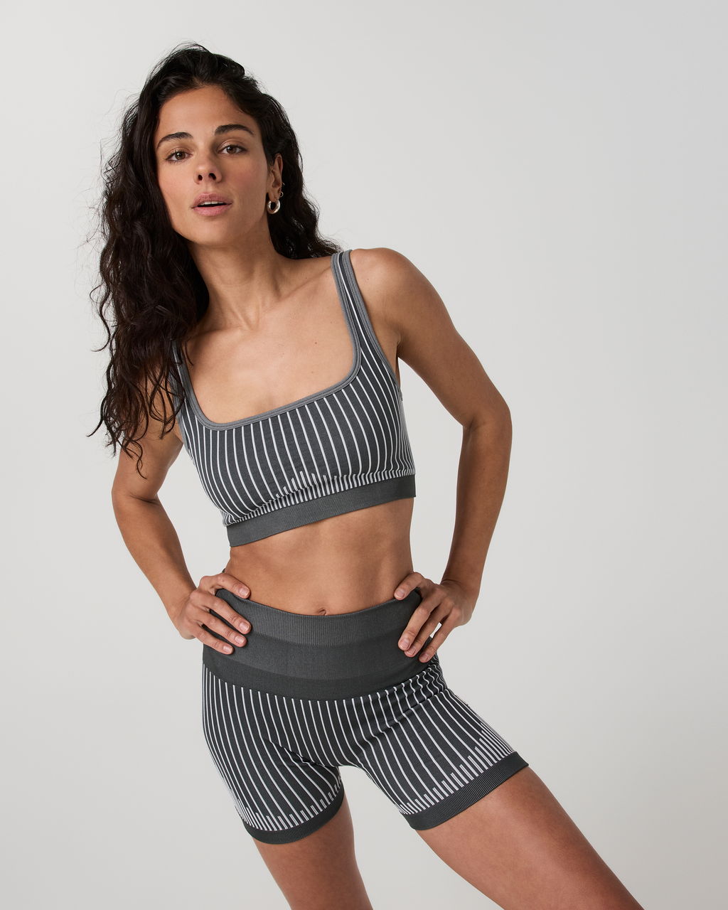 Bi-Color Seamless Longline Bra | Light Peach/Desert Mauve